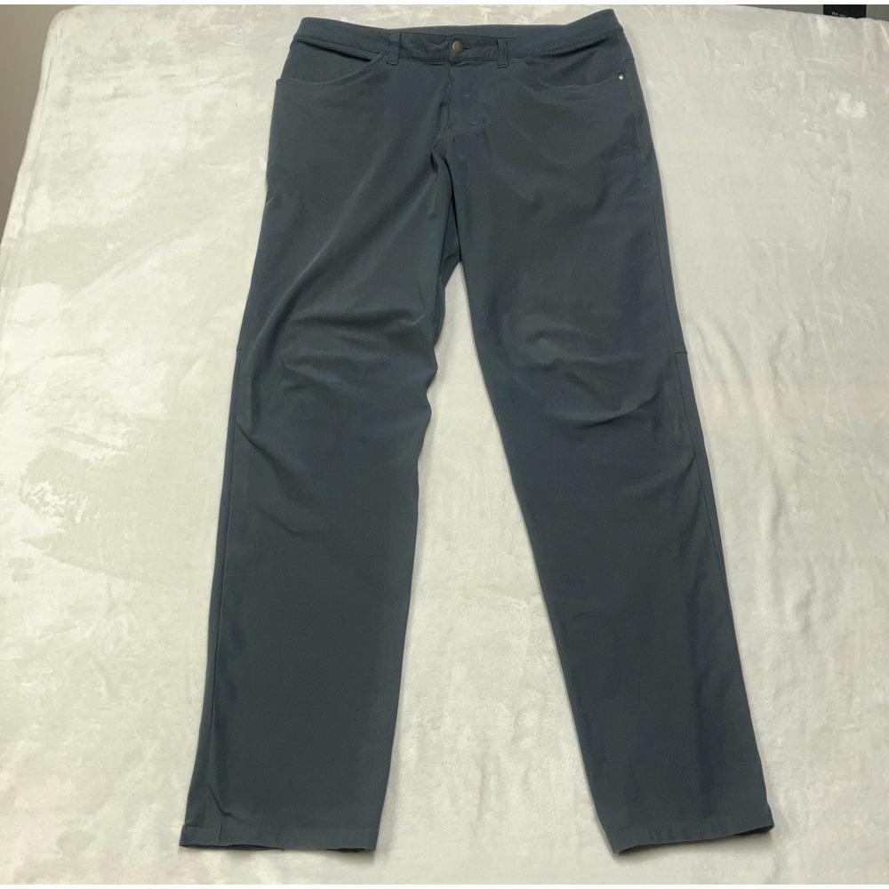 Lululemon ABC Classic-Fit Trouser Warpstreme Obsidian Dark Grey 34 REPAIR NEEDED